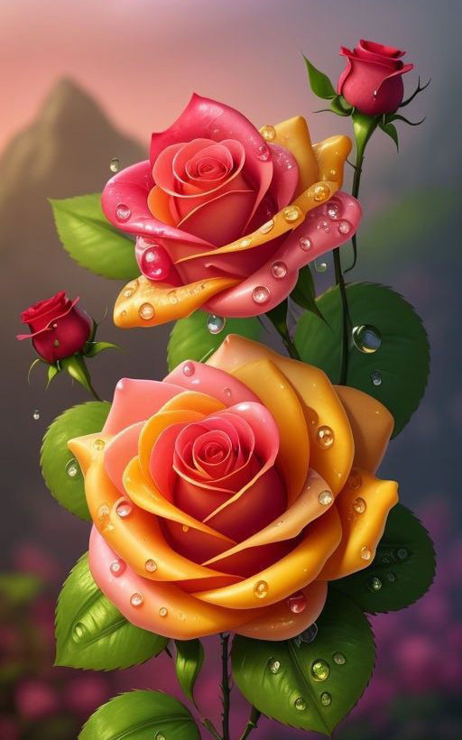 Anmut der Farbverlaufsrosen