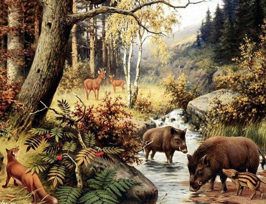 Tiere im Wald - Diamond Painting