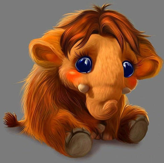 Baby Mammut Karikatur Diamond Painting - Diamond Painting