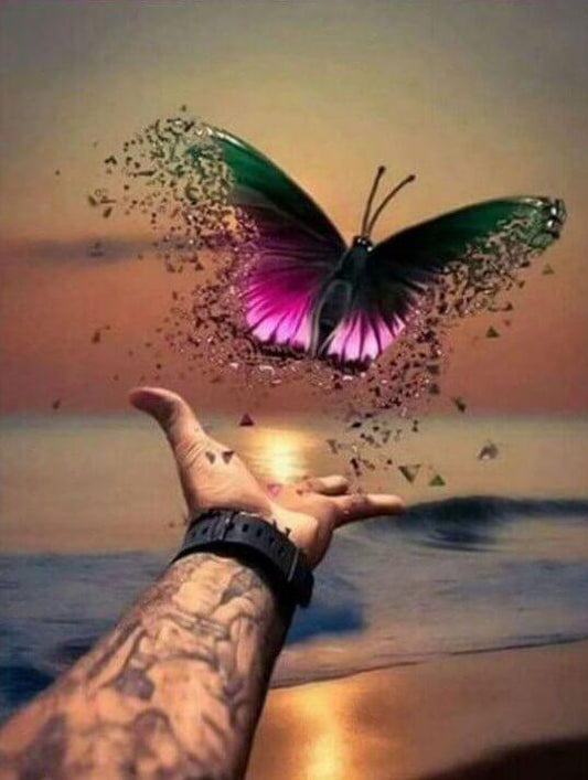 Schöner Schmetterling frei zu fliegen - Diamond Painting