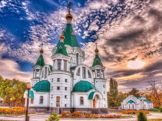 Schönes Kloster - Diamond Painting Kit - Diamond Painting