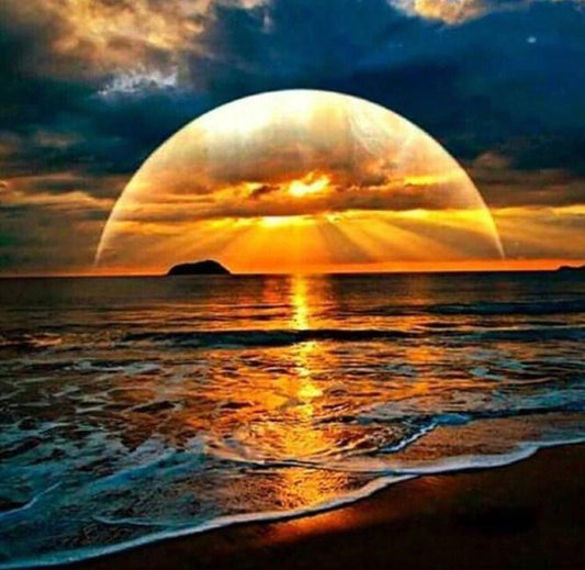 Schönheit der untergehenden Sonne - Diamond Painting