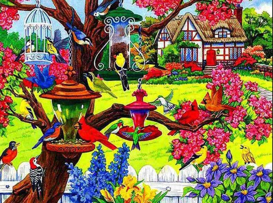 Vogelfreundlicher Garten Diamond Painting - Diamond Painting