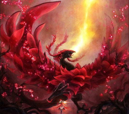 Schwarzer Rosendrache - Diamond Painting Kit - Diamond Painting