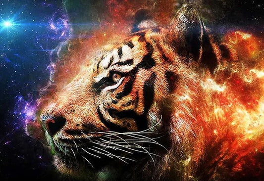 lodernde Tigerkunst - Diamond Painting