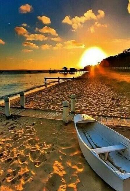 Boot am Strand Diamond Painting - Diamond Painting