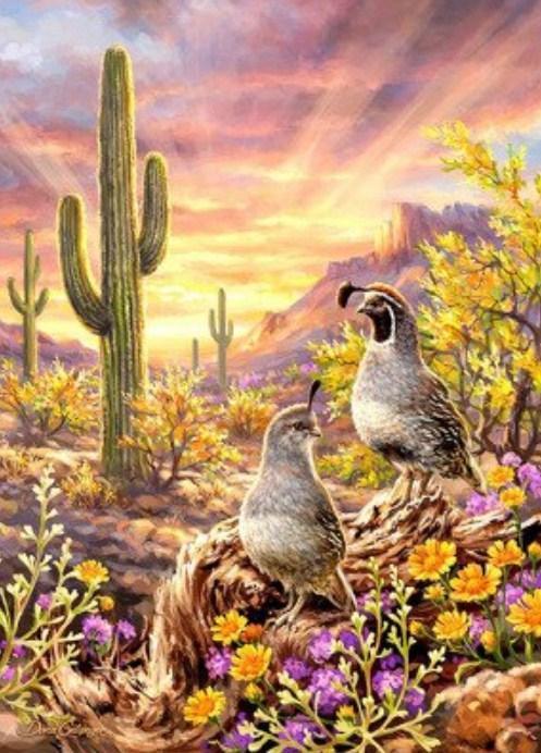 Kaktus & Vgel Diamond Painting  All Diamond Painting