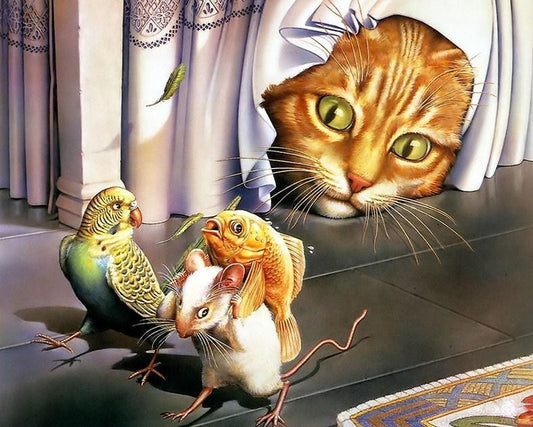 Katze ist bereit angreifen - Diamond Painting