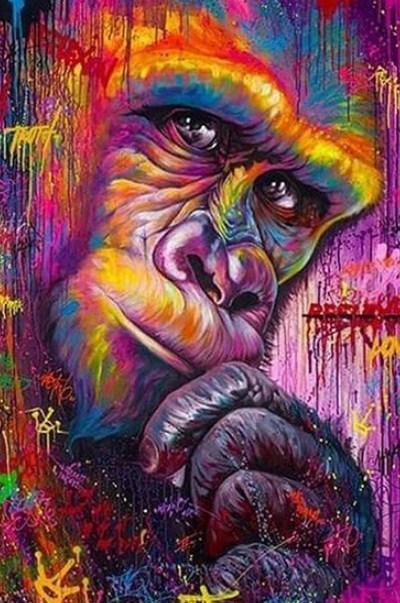 Bunte Gorilla Kunst Diamond Painting - Diamond Painting
