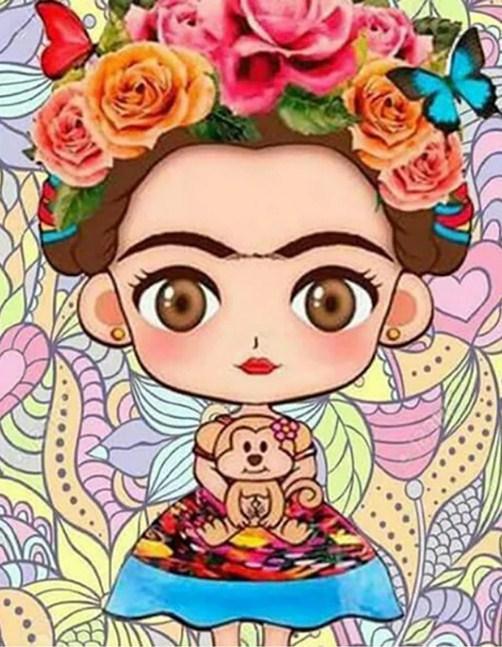 Nettes kleines Cartoon-Mädchen Diamond Painting - Diamond Painting