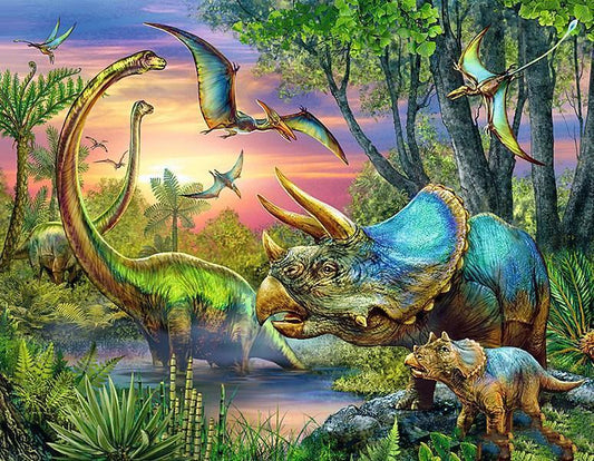 Dinosaurier Welt Diamond Painting - Diamond Painting