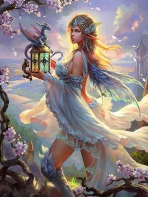 Fantasy Fee und Drache Diamond Painting - Diamond Painting