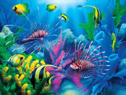 Fischaquarium - Diamantkunst-Kit - Diamond Painting