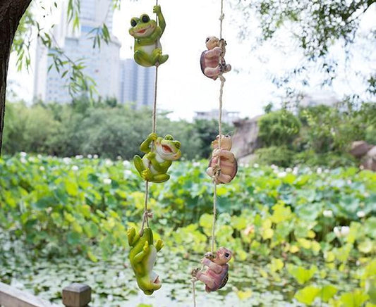 Frösche und Schildkröten am Seil - Diamond Painting