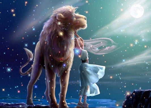 Löwe Tierkreis - Farbe von Diamanten - Diamond Painting