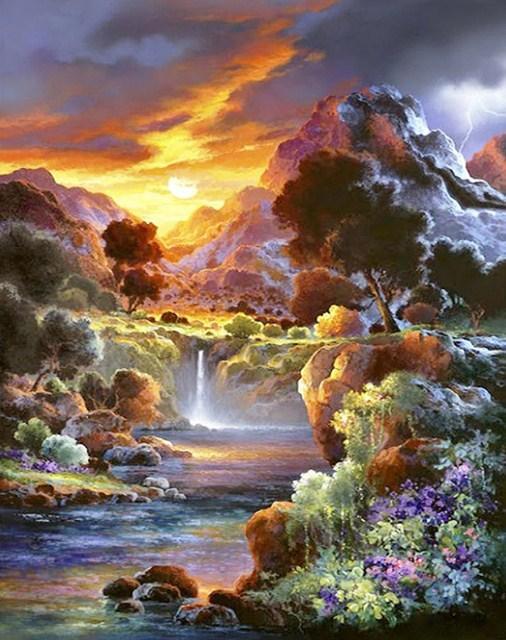 Morgensonne - Farbe mit Diamanten - Diamond Painting