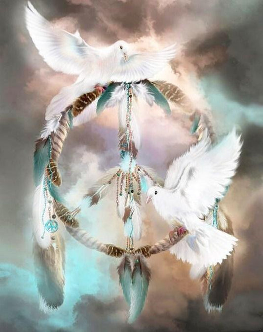 Tauben träumen Fänger -Malen mit Diamanten - Diamond Painting