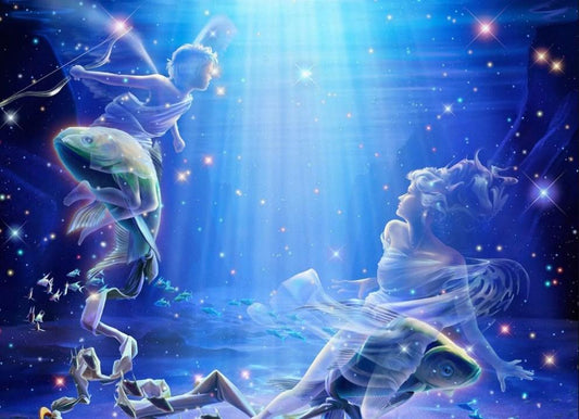 Fische Tierkreis - Farbe mit Diamanten - Diamond Painting