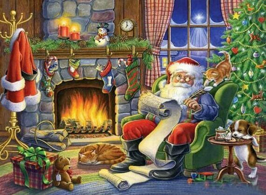 Weihnachtsmann & Weihnachtsbaum - Diamond Painting