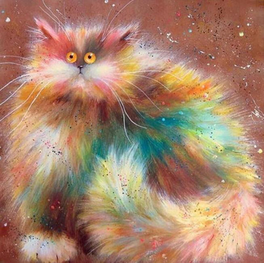 zottelige Comic-Katze Diamond Painting - Diamond Painting