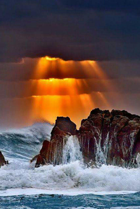 Sonnenlicht kommt aus den Wolken - Diamond Painting