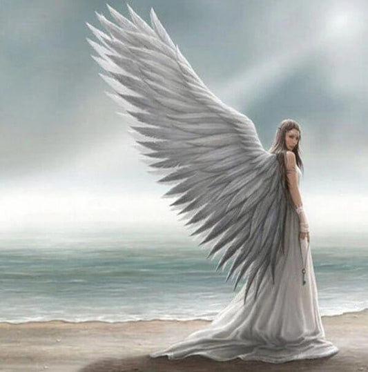 Weißer Engel Mädchen - Diamond Painting