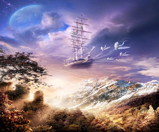 Windjammer Abstrakte Kunst - Diamond Painting