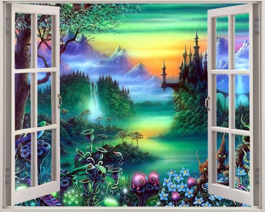 Fenster zum Fantasieland - Diamond Painting