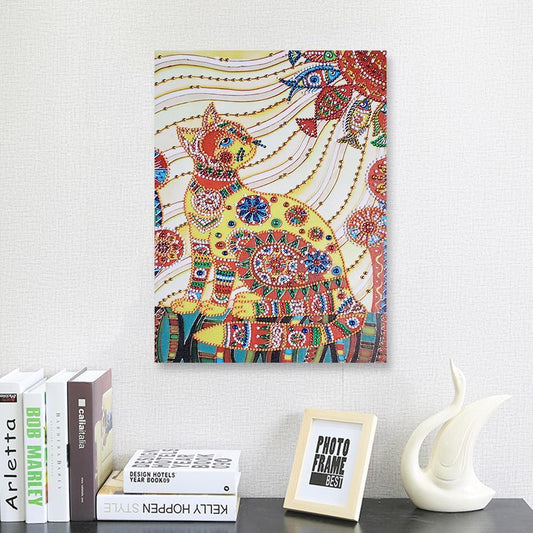 Abstrakte ägyptische Katzen kunst - Spezial Diamond Painting - Diamond Painting