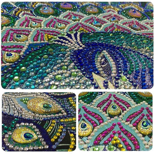 Majestätischer Pfauendiamant Diamant kunst - Diamond Painting