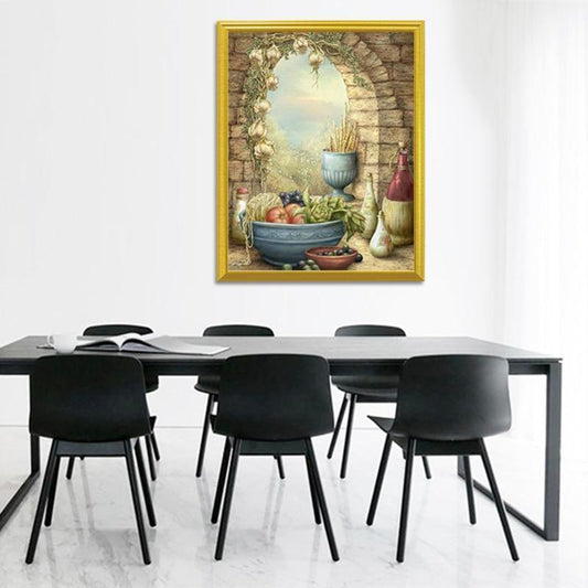 Obst & Blumentöpfe DIY Gemälde - Diamond Painting