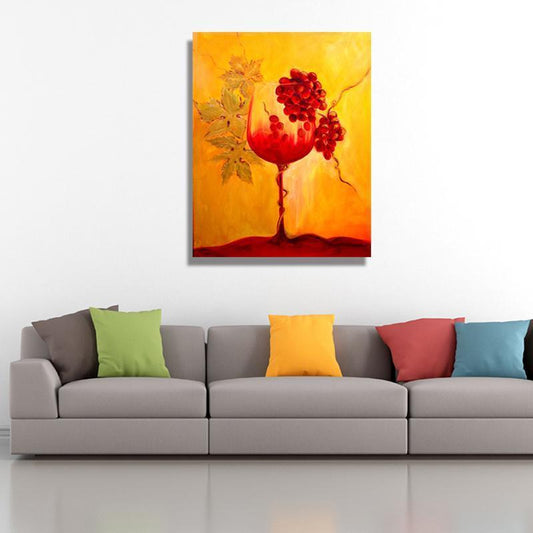 Weinglas & rote Trauben DIY Diamond Painting - Diamond Painting