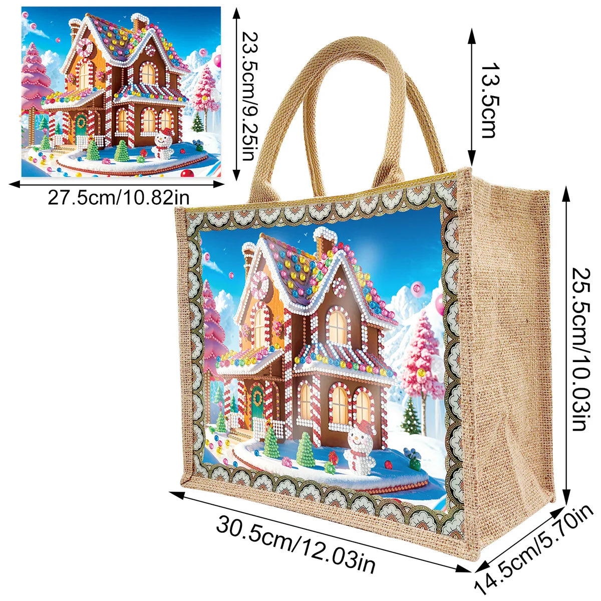 Diamond Painting Tasche mit Weihnachts Kunst