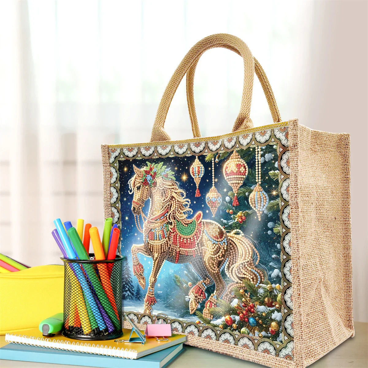 Diamond Painting Tasche mit Weihnachts Kunst