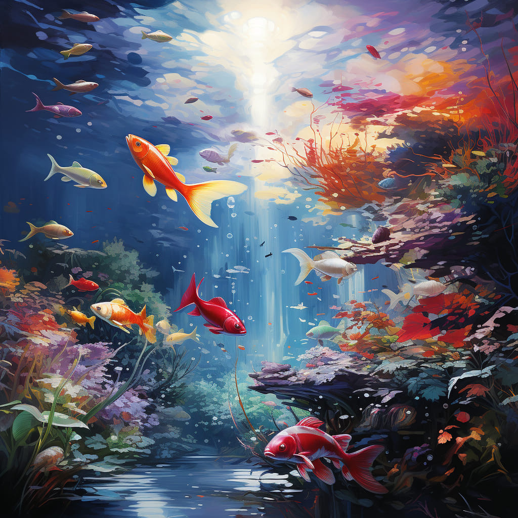 fish swimming diamond painting