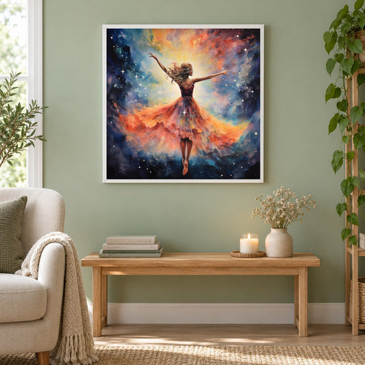 Ballet Tanz als gerahmtes Diamond Painting im Wohnzimmer