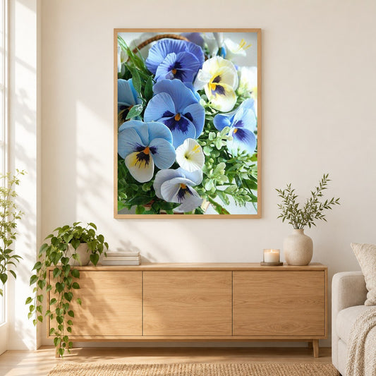 blume als gerahmtes Diamond Painting im Wohnzimmer