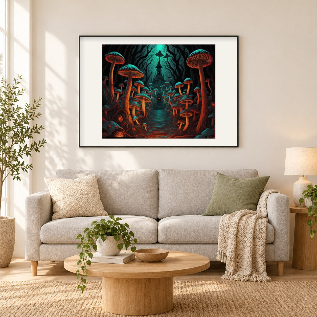 Castle of Zombies als gerahmtes Diamond Painting im Wohnzimmer