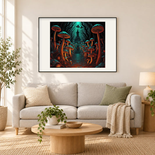 Castle of Zombies als gerahmtes Diamond Painting im Wohnzimmer