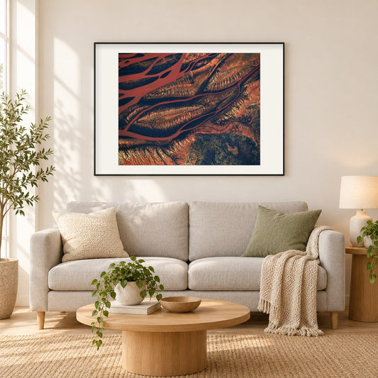 Das Herz Madagaskars als gerahmtes Diamond Painting im Wohnzimmer