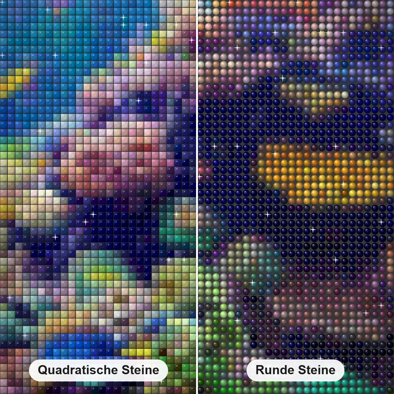 Fisch & Korallenriff Diamond Painting Nahaufnahme mit quadratischen und runden Steinen
