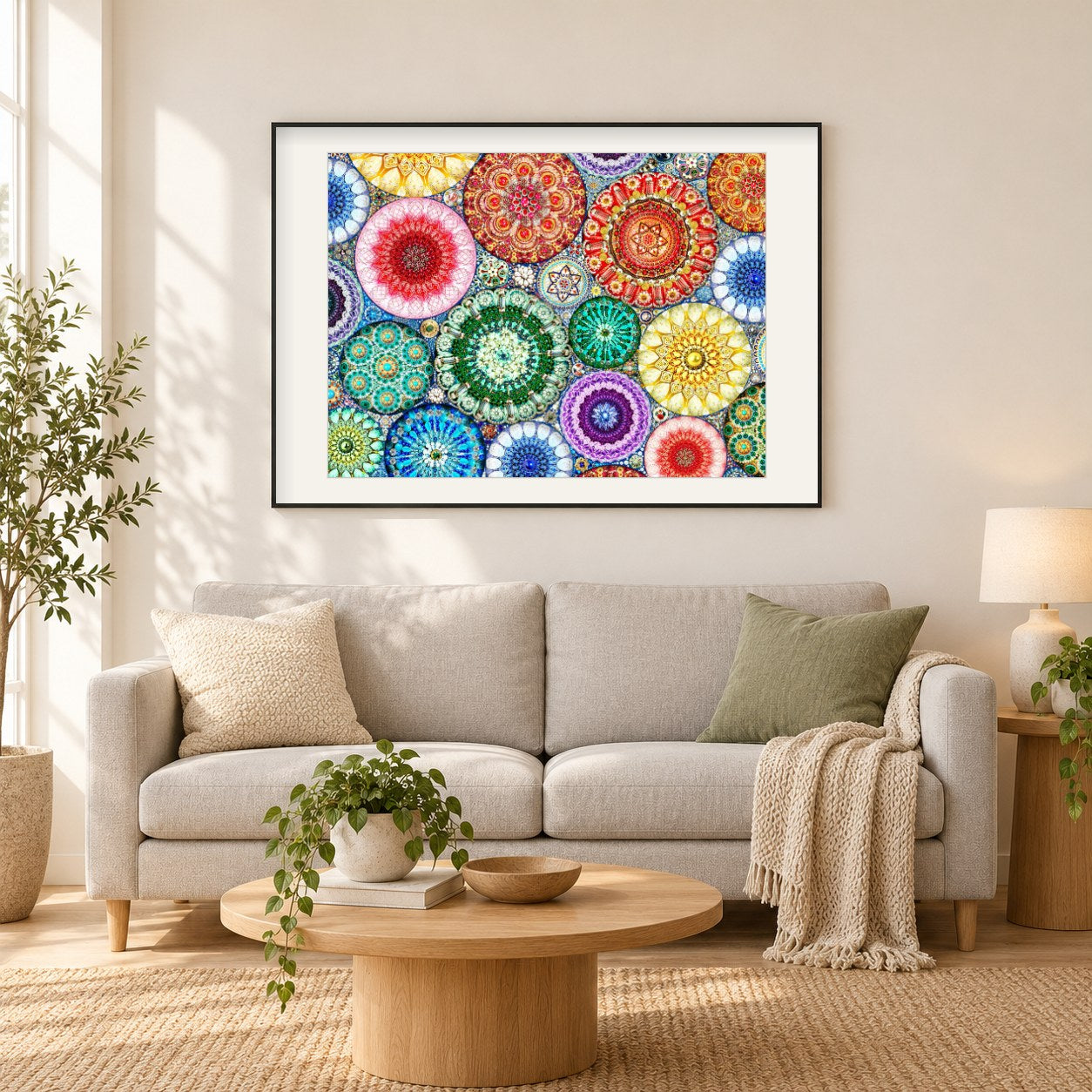 Galonz Fabergé - Kunst des Barbara Behr als gerahmtes Diamond Painting im Wohnzimmer