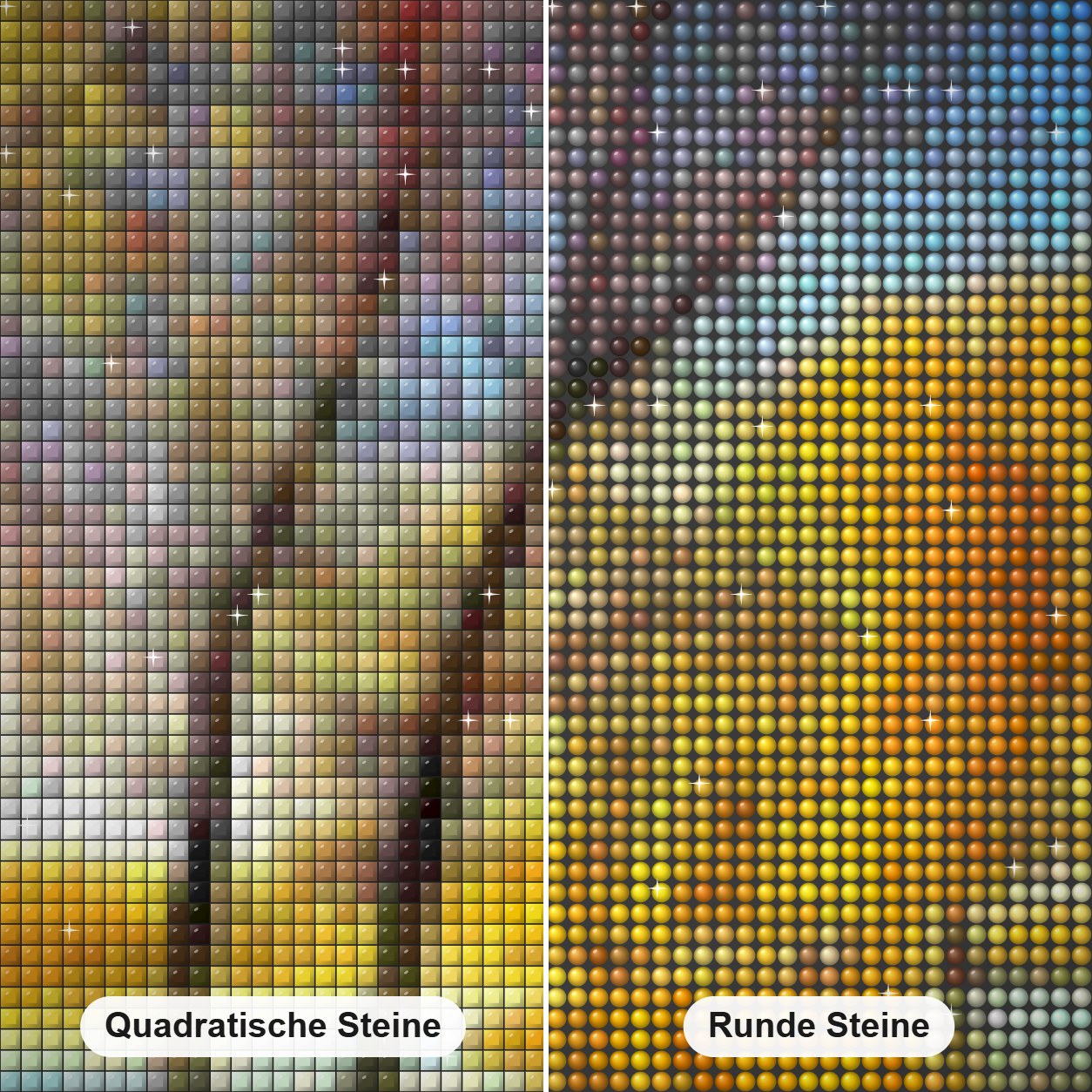 Herbstbäume & Bootsmalerei Kit Diamond Painting Nahaufnahme mit quadratischen und runden Steinen