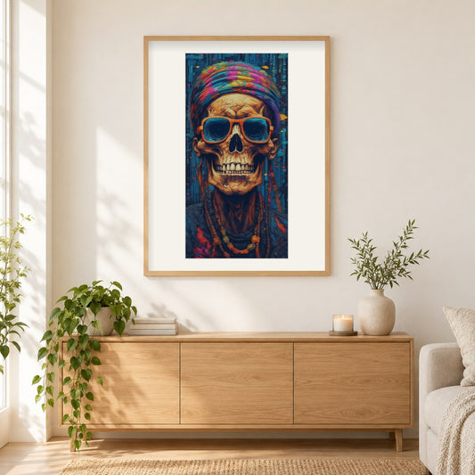 Inspiriert von der Mode als gerahmtes Diamond Painting im Wohnzimmer