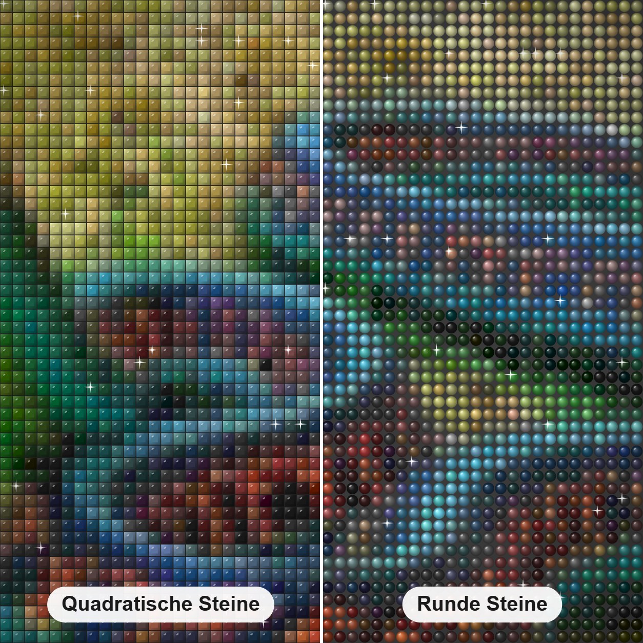 Kalifornische rote Strumpfbandnatter Diamond Painting Nahaufnahme mit quadratischen und runden Steinen
