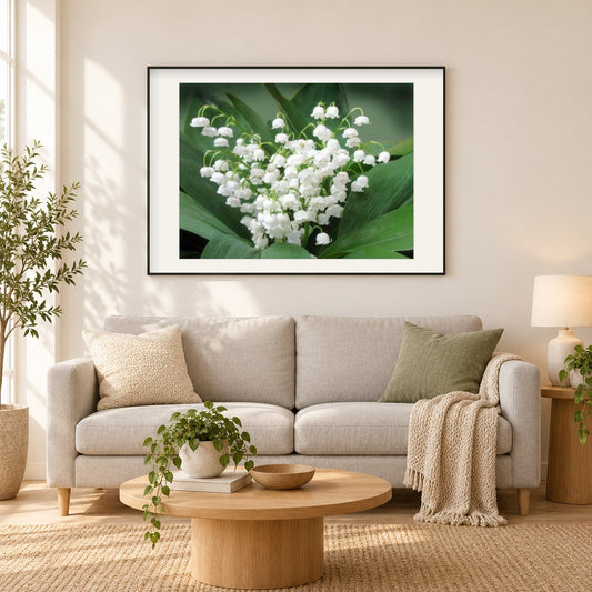 Landyshi Blumen als gerahmtes Diamond Painting im Wohnzimmer
