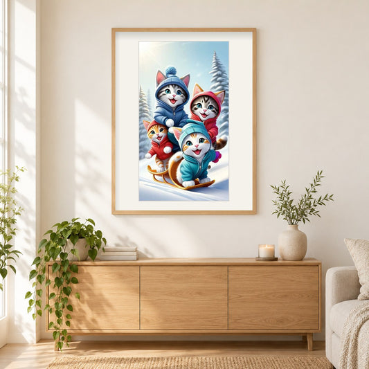 Lass uns scate als gerahmtes Diamond Painting im Wohnzimmer