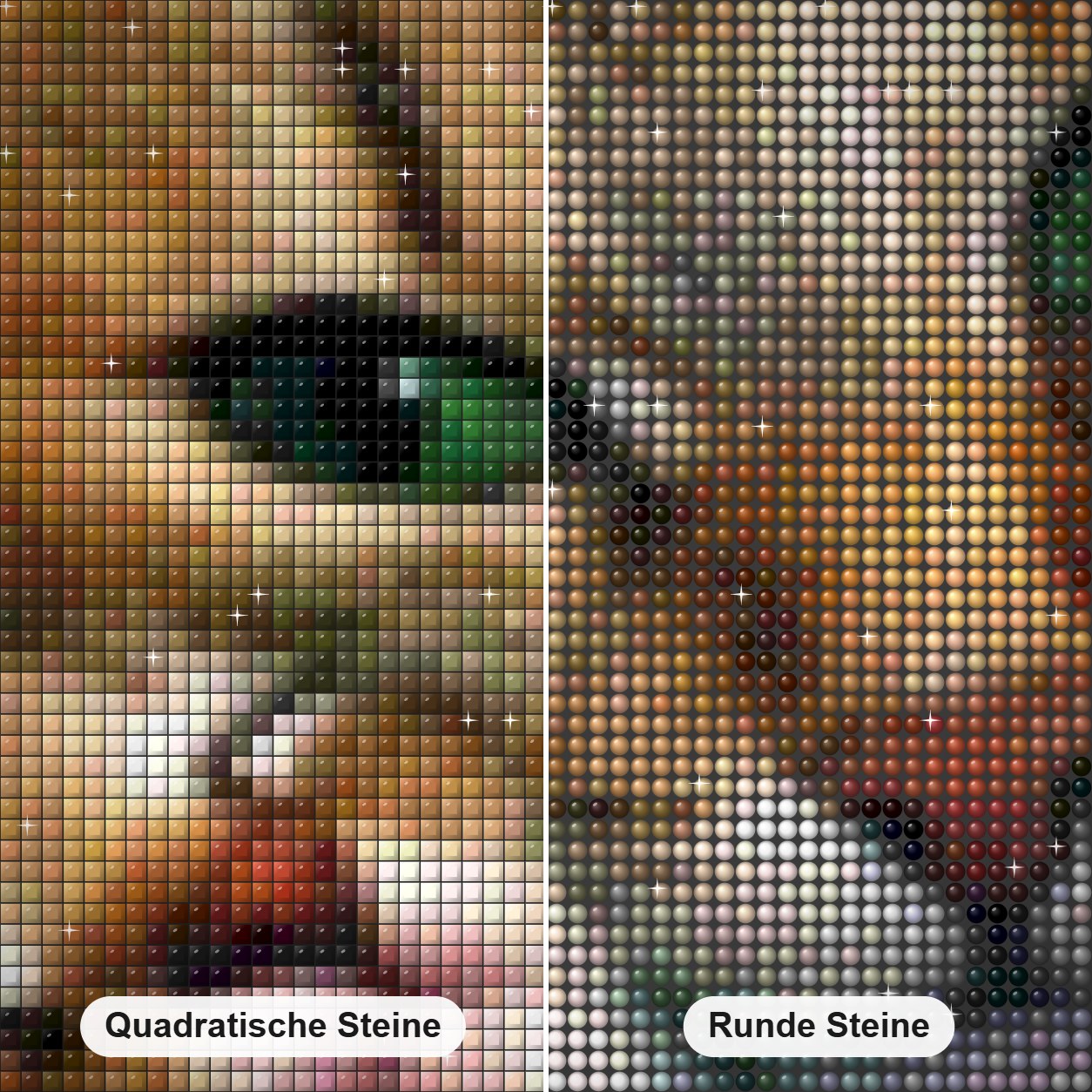 Mutter Katze & Baby Katze Diamond Painting Nahaufnahme mit quadratischen und runden Steinen
