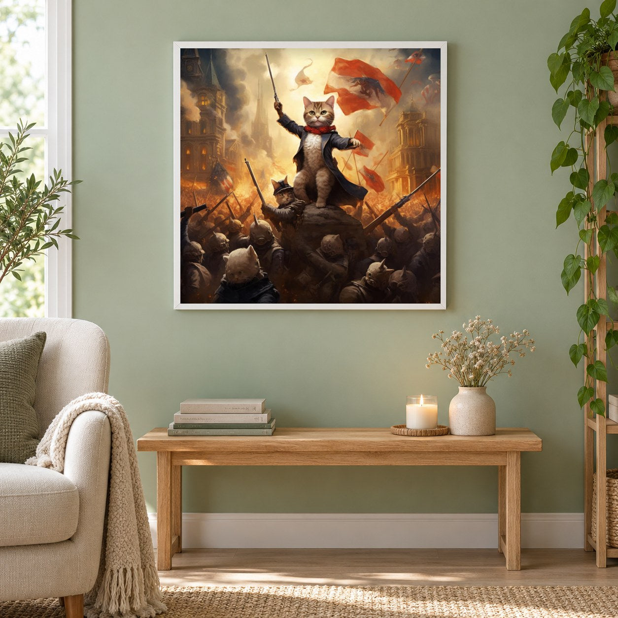 Herrscher der Welt sind hier als gerahmtes Diamond Painting im Wohnzimmer