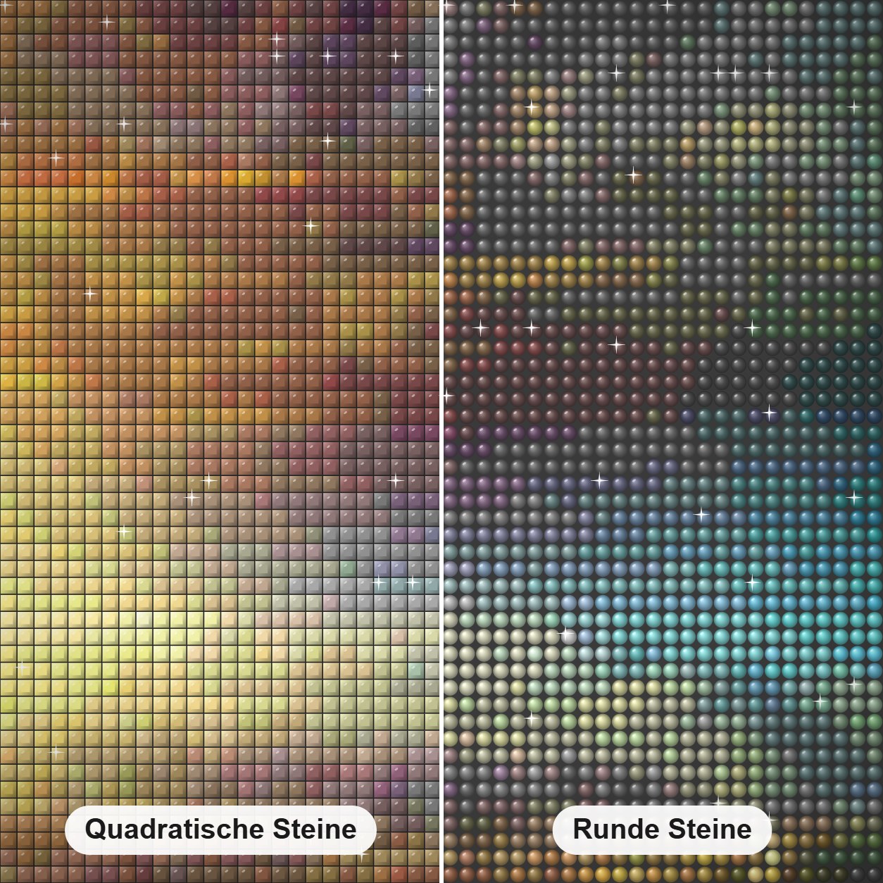 San Juan Schlucht - Kunst des Jean Guillet Diamond Painting Nahaufnahme mit quadratischen und runden Steinen
